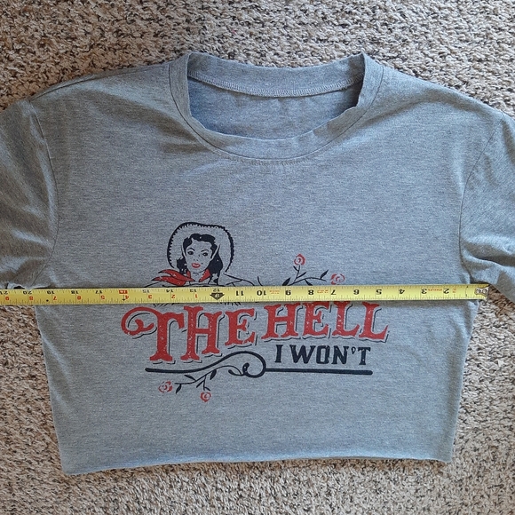 The Hell I Won't Cowgirl Crop Top Tee - Picture 4 of 6